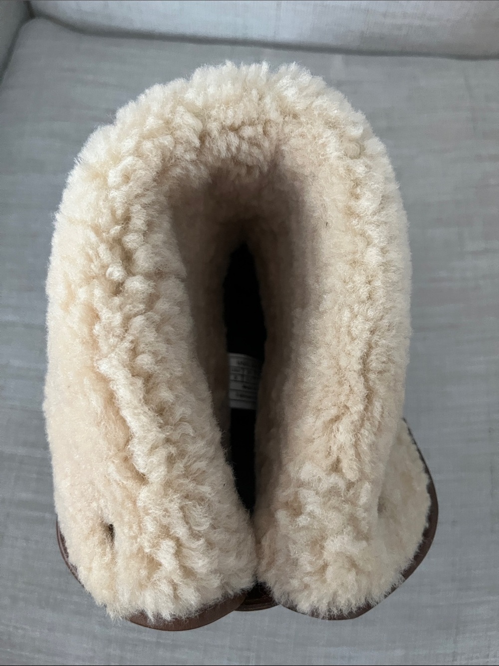 UGG Brown Leather Clog Heeled Boots - Picture 9 of 12